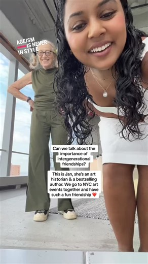 Ageism Is Never In Style® on Instagram: "“I love that i have friends who are in so many different stages, we learn so much from each other!” - Devon Friendships across generations matter. They combat loneliness, boost health and happiness, break down generational divides, challenge bias, enhance learning, and can even support financial wellbeing. Yet so few of us have them. Only 37% of adults report having a close friend who is at least five years older or younger. That’s why we’re committed to 