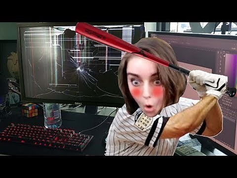 WOMAN RAGES AND BREAKS MONITOR