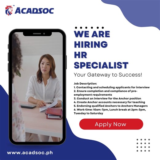 1.5K views | We are looking for HR SPECIALIST! Qualifications: 1. A...