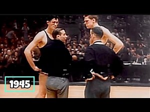1945 George Mikan & DePaul vs. Oklahoma Game Footage 🏀⭐️ [In Color With Narration]