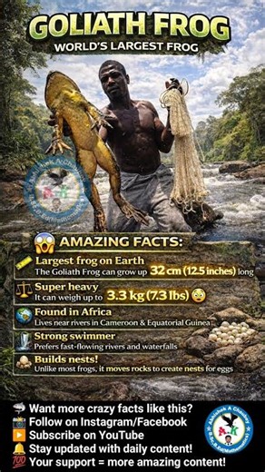 😱 World’s Largest Frog 😳 Goliath Frog Facts That Will Shock You!