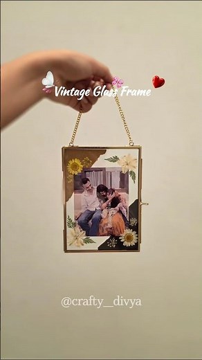 Vintage Glass Frame | Resin Art | Memory Preservation ✨#vintage #glassframe #trending #memories #diy
