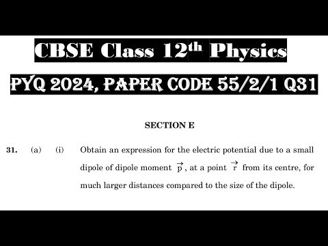 Obtain an expression for the electric potential due to a small dipole of dipole moment p, at a point