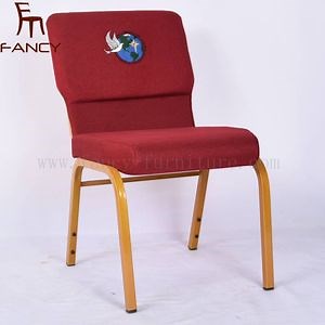 [Hot Item] Stackable Fabric Church Chairs Upholstered Seat Metal Worship Auditorium Chair