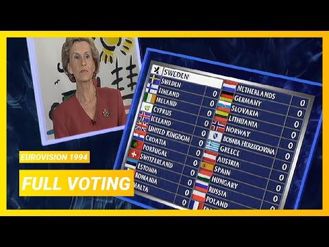 Eurovision 1994 | Full Voting Sequence | Dublin Drama & Historic Debuts!