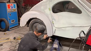 463K views · 113 shares | To fabricate fender skirts on the Bugatti we will manipulate 5/16" round rod to fit the rear fender by tack welding it in place. Once it's outlined, we will trace the shape with paper and transfer it onto 18 gauge sheet metal  https://youtu.be/RaAz1YPt27A | Bad Chad | Facebook