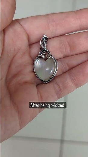 Short: Oxidized Silver Pendant Before and After