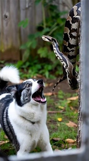 Fearless Dog Squares Up to Huge Python Who Wins ? #funny #fun #comedy #dog #gaming #movie #music