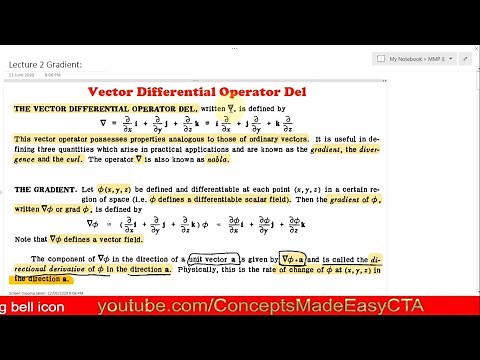 3 Vector Differential Operator Del by Concepts Made Easy | Vector Analysis (Schaum'S Outline)