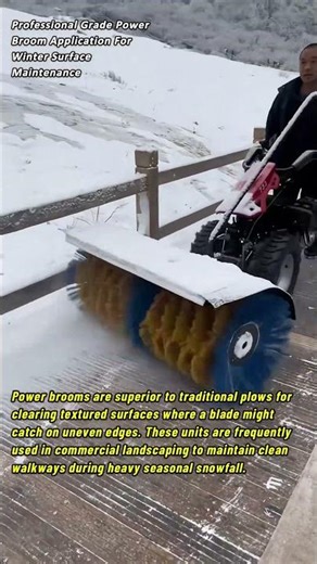 Professional Grade Power Broom Application For Winter Surface Maintenance