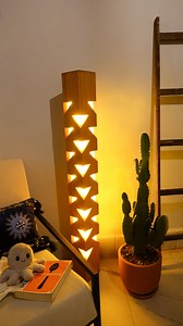 Boho Triangle Pattern Wooden Floor Lamp – Handmade Ambient Light - Etsy UK