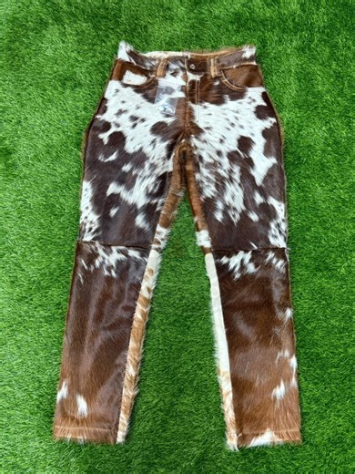 Men’s Western Hair on Cowhide Leather Pants Handmade Cowboy Ranch Rodeo Biker Style - Etsy