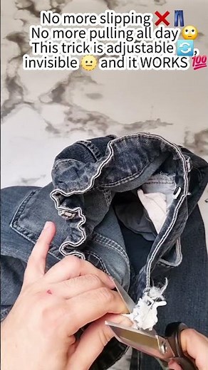 "Fix Loose Jeans Waist WITHOUT Sewing Machine! 👖 Easy & Quick DIY Hack 🔥"