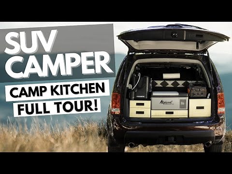 SUV Camper Build TOUR (Camp Kitchen Box): Car Camping Gear Organization Ideas, Solar Power + more!