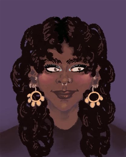 Jen on Instagram: "(self) portrait of a girl who got her spark back . . . . . [ procreate , self portrait , the spark ??]"