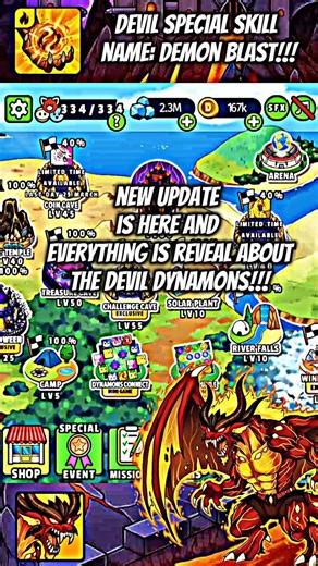 New Update & Devil is here🤩|| in dynamons world #dynamonsworld #ytshorts #newupdate ,