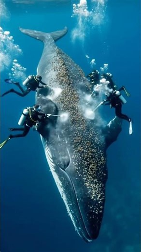 Whale Gets An Underwater Spa Treatment 💙 #spaday #deepsea #shorts