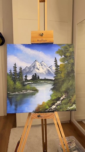 Acrylic Painting Inspired by Bob Ross Tutorial