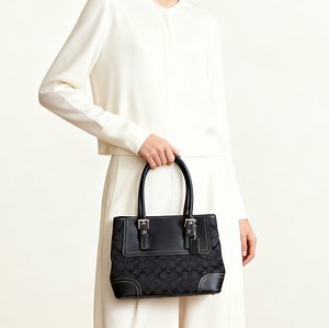 Coach Black Monogram Tote Bag