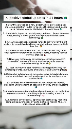 Top 10 Good News from Last 24 hours around the world 🌍 #goodnews #shorts