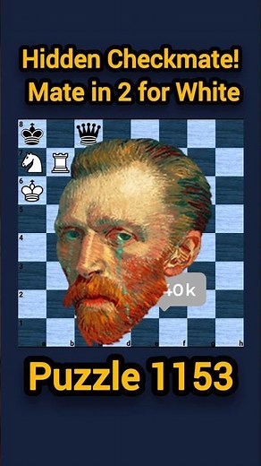 Hidden Checkmate! Mate in 2 for White | Puzzle 1153 #chess #shots