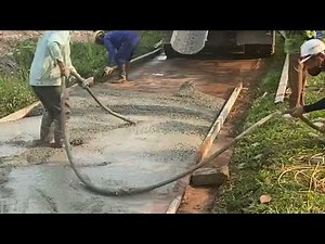 Concrete Road Construction Process | Pouring, Leveling, Curing