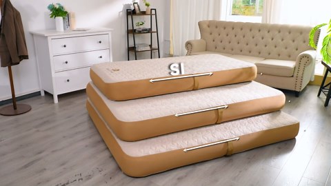 Twin Air Mattress with Hand Pump, Inflatable Camping Bed Fast Inflation, Portable Blow Up Single Mattress for Home, Travel, Guests, Hiking, Picnic, Supports up to 1000 lbs