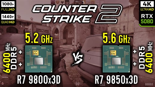 Ryzen 7 9800x3D vs Ryzen 7 9850x3D in Counter-Strike 2 | CS2 | RTX 5080 [ 1080p