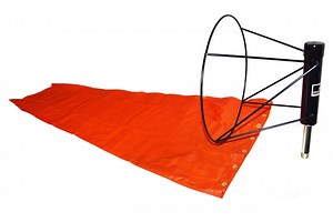 18 Inch x 60 Inch Orange Windsock and Ball Bearing Frame Combo