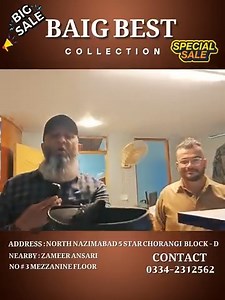 10K views · 96 reactions | Baig Best Collection Par Big Sale Eid Sub Ke Liye. Location. North Nazimabad 5 Star Chorangi Block-D No # 3 Mezzanine Floor Nearby: Zameer Ansari Restaurant Conatct: 0334-2312562 | Adnan Because | Facebook