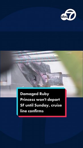 The Ruby Princess cruise ship won't depart San Francisco until Sunday after being damaged while docking at Pier 27, the cruise line confirmed to ABC7 News. The cruise line says repairs are currently underway and the new estimated departure time from San Francisco is 4 p.m. on Sunday, July 9. #rubyprincess #rubyprincesscruise #rubyprincesscruiseship #princesscruises #princesscruise #princesscruiseship #ship #pier27 #sanfrancisco #sf #crash #dock #news #fyp #foryoupage #abc7news