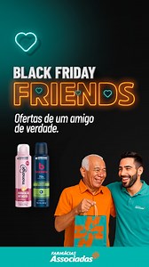 Quem quer ofertas de amigo vai gostar desta: Desodorante Aerossol Monange ou Bozzano 150ml - Consulte apresentações - por apenas R$7,99 cada. Para aproveitar essa e outras ofertas incríveis, encontre a Farmácias Associadas mais perto de você: https://farmaciasassociadas.com.br/quem-somos/#nossas-lojas Oferta válida somente no estado do Mato Grosso do Sul. Legenda de acessibilidade visual: O vídeo começa mostrando uma pessoa em destaque no centro da tela. Surge o lettering ‘Ofertas de Amigo’ junt