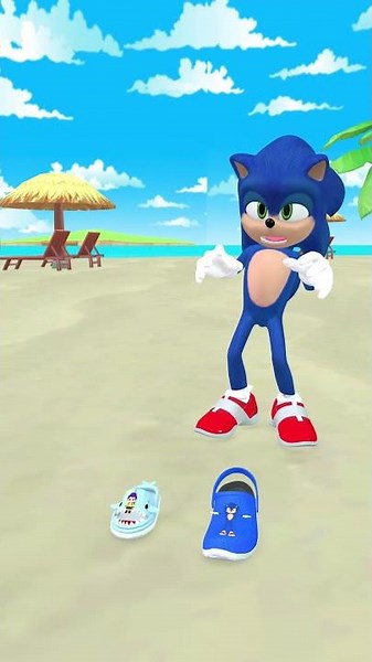 Rumi Baby Accidentally Put On Sonic's Sandals! 😂 #shorts #sonic #funny
