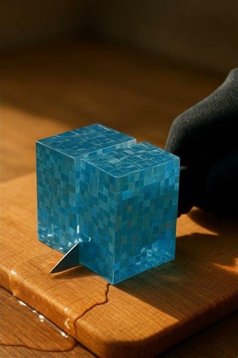 Perfect Slice Through Minecraft Water Block 🌊⚔️#shorts