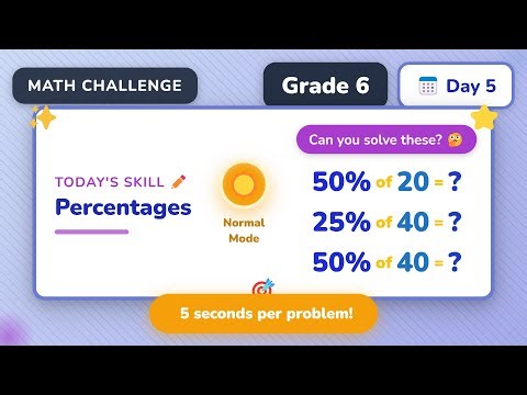Grade 6 | Day 5: Percents | Normal | daily math challenge