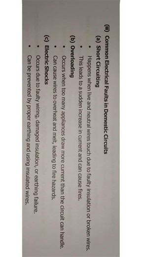Common Electrical Faults in Domestic Circuits #rbse #cbse #physics