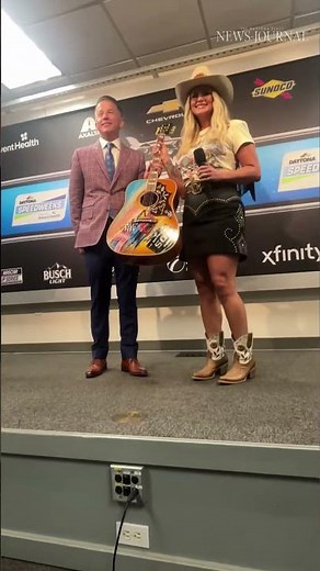 Daytona 500 performer Miranda Lambert gifted custom guitar
