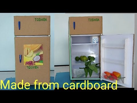 How to make a refrigerator out of cardboard || According to Toshiba's model