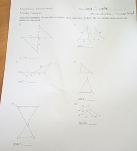 Kuta Software - Infinite Geometry Similar Triangles State if t... | Filo