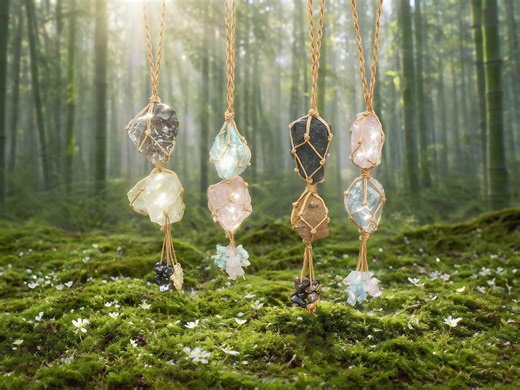 Bohemian Crystal Car Charm: Handwoven Gemstone Rearview Mirror Hanging - Etsy