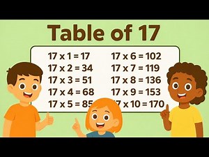 Learn Table of 17 | 17 Times Table for Kids | Easy & Fun Multiplication
