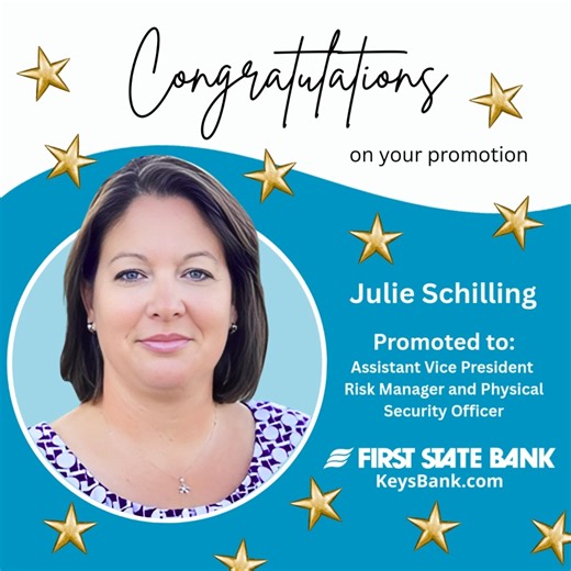 Please join us in congratulating Julie Schilling on her promotion to AVP, Risk Manager and Physical Security Officer! 🎉 Julie’s journey with First State Bank began in 2018, and her dedication, leadership, and professionalism have shaped every role she’s held. We’re proud of Julie’s growth and grateful for the impact she continues to make across the Bank. Congratulations, Julie! 👏 #FSB #KeysBank #BestTeamInBanking | First State Bank of the Florida Keys