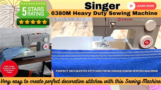 Watch Very easy to create perfect quality decorative stitches with Singer 6380M Sewing Machine #sewing on Amazon Live