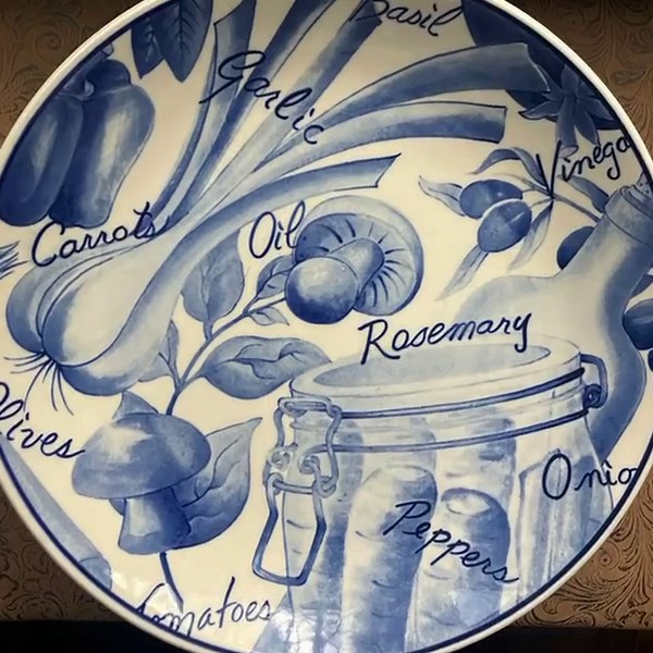 Vintage Sango Kitchen Garden Plates Set, Blue Stoneware Dinnerware, Pattern 6144, Farmhouse Kitchen - Etsy