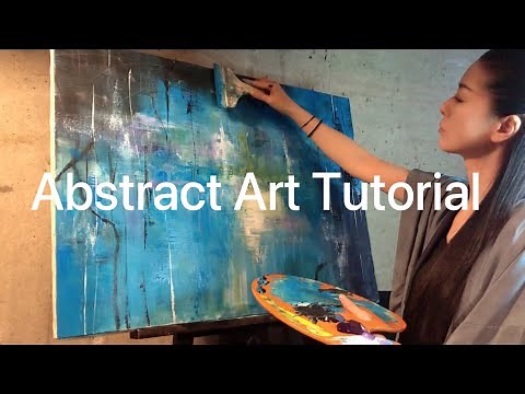 抽象画を描く過程/ナイフと筆、ハケの使い方/Abstract Painting technique /Acrylic/ 013
