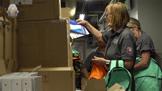 3.4K views · 129 reactions | SUNDAY MATINEE MINUTE: BACKPACKING PARTY Before we could give out the free backpacks full of free school supplies, we had to pack 'em! It was box-breaking work, but absolutely worth it! Thank you to Denver Police Foundation and Kroenke Sports Charities for helping to make this possible! | Denver Police Department | Facebook