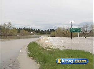 Musselshell River flood waters close Highway 87 south of Roundup. | Q2 News