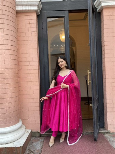 Silk Anarkali 3-Piece Set for Festive Occasions