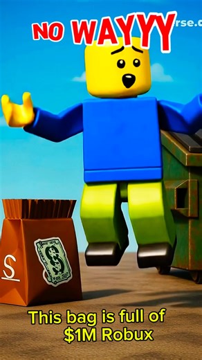 Broke Player finds $1 Million robux and becomes rich 🤑 #roblox #robux #shorts #robloxshorts