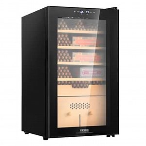 VEVOR Electric Cigar Humidor, 400 Count Cigar Humidor with Cooling, Heating & Humidity Control, 5 Layer Spanish Cedar Wood & Double Mirror Glass Cigar Cabinet Humidor, Gift for Men